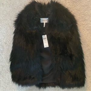 NWT BCBGeneration black fur vest